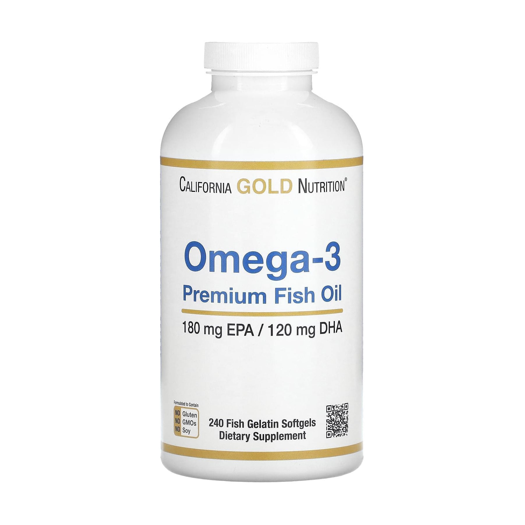 Омега-3 Риб'ячий жир California Gold Nutrition Omega-3 Premium Fish Oil, 240 капсул